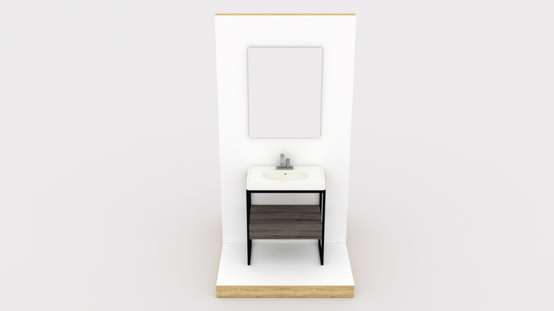 Use high T-Walls to create double-sided vignettes that keep products off the floor and allow you to compliment plumbing products with vanities, mirrors or lighting. (Wiring not included). 