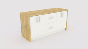A stylish storage solution, use this credenza to store documents, design resources like books and magazines, and product catalogues. It’s an easy way to keep the showroom clean and organized, keeping clutter out of view. Can be used anywhere in the showroom, such as near the reception desk or close to design or workstations. Includes 2 adjustable shelves and 2 drawers